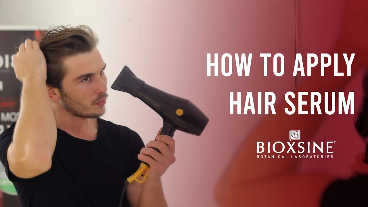 Load video: A video by Bioxsine on YouTube about how to apply hair serum (Bioxsine Dermagen Serum).